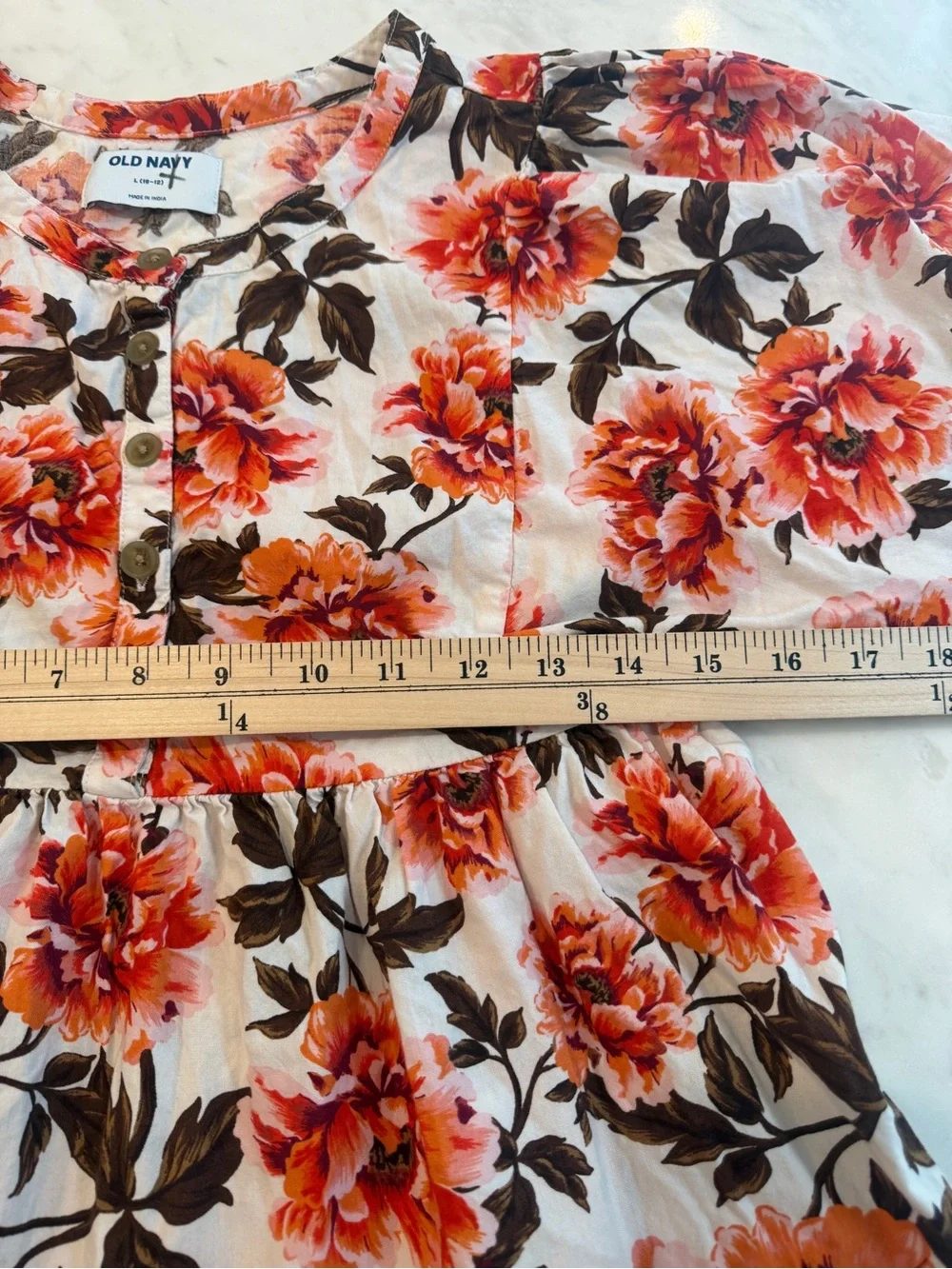 Old Navy Girls Floral Tiered Dress Large 10-12 Cotton Rayon Boho Fall